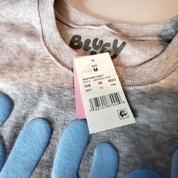 Bluey Heather Grey Sweatshirt Size M Featuring Best Buddies Front & Back Graphic - Picture 6 of 7